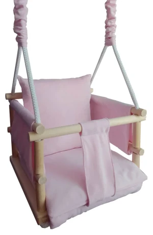 Jasnoróżowa huśtawka kubełkowa dla dzieci - Eleonor