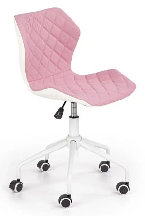 Różowy młodzieżowy fotel do biurka pikowany - Hose 3X