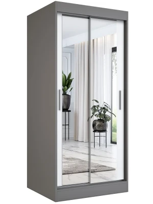 Szafa przesuwna w kolorze antracyt + biały - Kukkin 2X