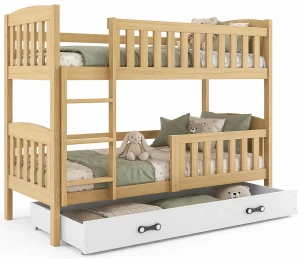 Sosnowe łóżko dziecięce piętrowe 80x190 - Vober 2X