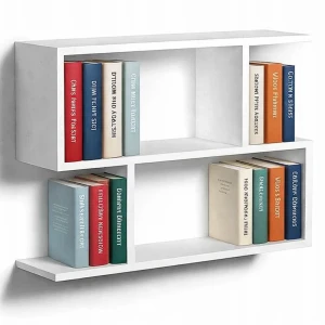 Nowoczesna biała półka wisząca - Keller