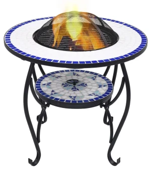 Okrągłe biało-niebieskie palenisko do ogrodu - Alabama