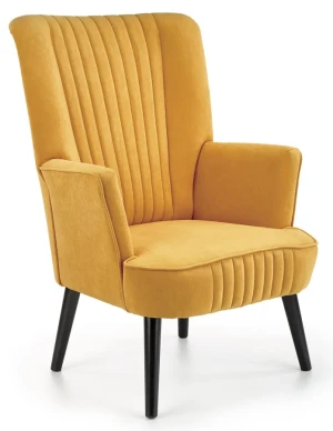 Musztardowy fotel wypoczynkowy - Estan