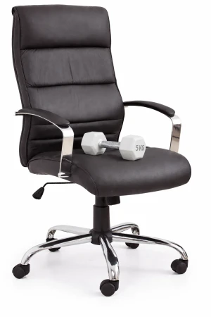 Czarny skórzany fotel gabinetowy - Stellar