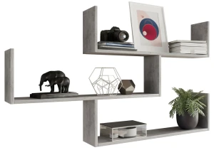 Półka wisząca na książki w kolorze betonu - Wexo