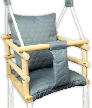 Szara pikowana huśtawka rosnąca dla dzieci 3w1 - Dalo