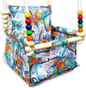 Kubełkowa huśtawka do pokoju dziecka w liście - Brunico