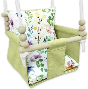 Drewniana huśtawka dla dziecka kwiaty - Power