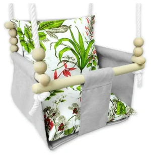 Drewniana bujawka dla dzieci liście - hustawka Xora