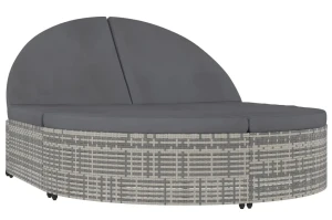 2-osobowy leżak technorattanowy z poduszkami - Nivero