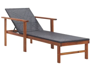 Drewniany leżak czarny - Vemir 3X