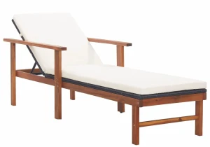 Drewniany leżak czarny - Vemir 2X