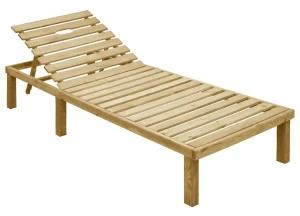 Brązowy leżak ogrodowy drewniany do opalania - Avast