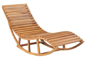 Dewniany jednoosobowy leżak ogrodowy na płozach - Izarra 2X