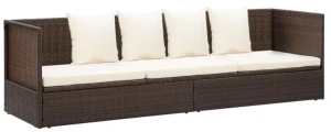Brązowa kanapa ogrodowa z poduszkami - Sumis
