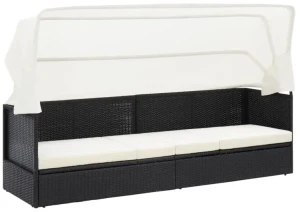 Czarna sofa ogrodowa z zadaszeniem - Magnolia