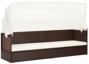 Brązowa sofa ogrodowa z zadaszeniem - Magnolia