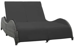 Podwójna leżanka ogrodowa z technorattanu - Elra