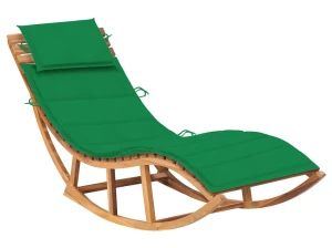 Zielony leżak ogrodowy z drewna na biegunach - Izarra 3X