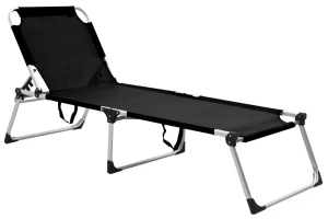 Aluminiowy leżak do ogrodu Tulip - czarny