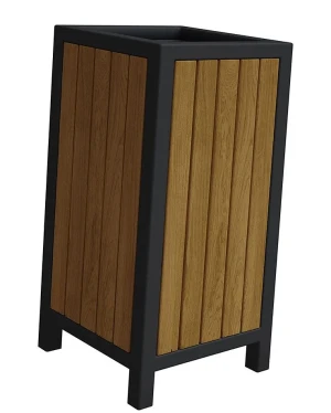 Drewniany ogrodowy kosz na śmieci 24 kolory - Caverno