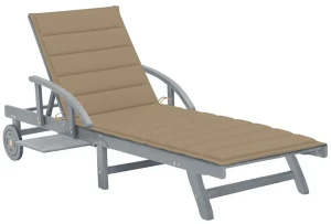 Beżowy leżak ogrodowy - Irvine