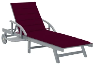 Bordowy leżak ogrodowy - Irvine