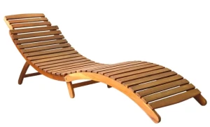 Składany drewniany leżak ogrodowy - Eved 2X