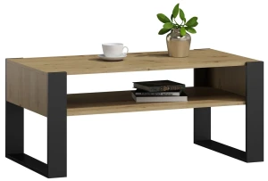 Nowoczesna ława kawowa dąb artisan + czarny - Bracio