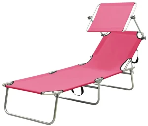 Różowy leżak ogrodowy z zadaszeniem - Tatami