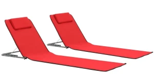 Składane czerwone maty plażowe - Kosmi