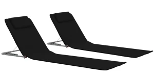 Składane czarne maty plażowe - Kosmi