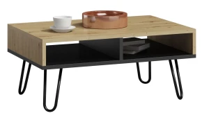 Stolik kawowy z półkami dąb artisan - Deti