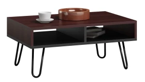 Prostokątna ława do salonu wenge i czarny - Deti