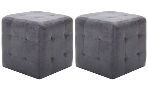 Komplet dwóch szarych puf - Futori 3X