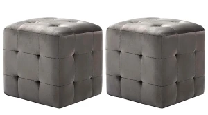 Komplet dwóch tapicerowanych puf do salonu - Futori 4X