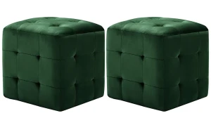 Komplet dwóch zielonych puf do salonu i sypialni - Futori 4X