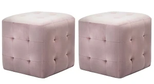 Zestaw dwóch różowych puf wypoczynkowych - Futori 4X