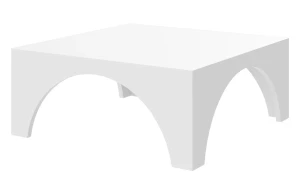 Biała kwadratowa nowoczesna ława - Ebexo