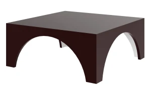 Brązowy kwadratowy stolik kawowy - Ebexo