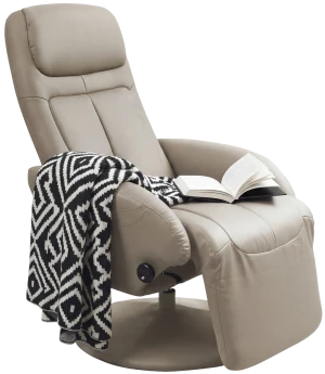 Rozkładany obrotowy fotel wypoczynkowy cappuccino - Maos