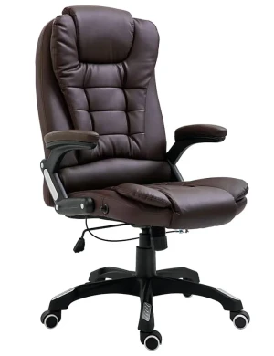 Brązowy rozkładany fotel biurowy - Loker