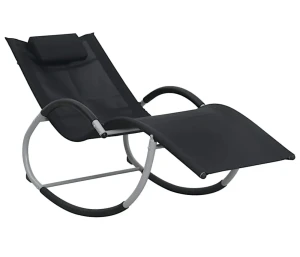 Czarny leżak ogrodowy bujany - Robzen