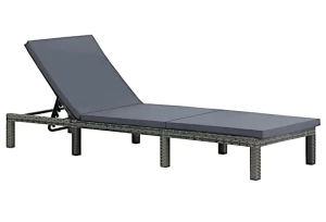 Regulowany leżak ogrodowy antracytowy - Peluvio