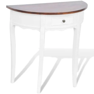 Stolik typu konsola z brązowym blatem - Senf