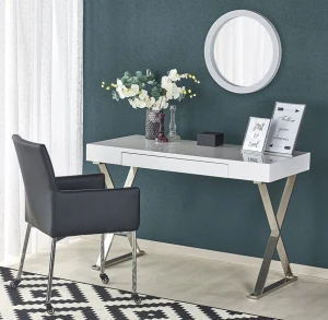 Biurko lakierowane glamour biały połysk - Endela