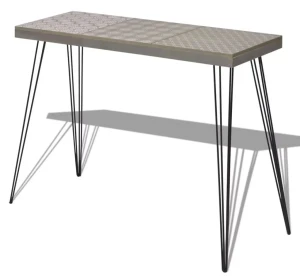 Szara konsola ze stalowymi nogami - Lexti