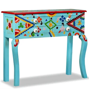 Niebieska drewniana konsola do salonu - Fosi