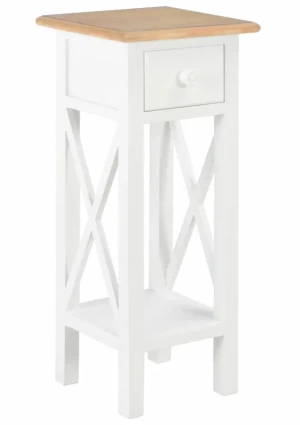Biały stolik boczny drewniany - Lazola