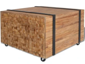 Stolik kawowy stylizowany na stos desek - Lenomi